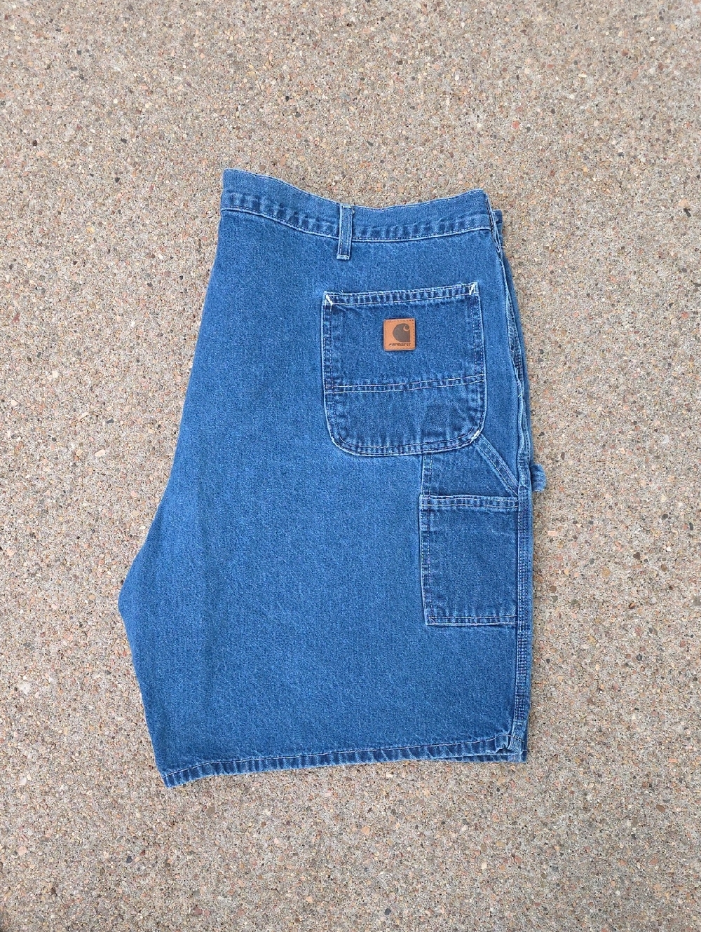 Carhartt Carpenter Denim Jean Shorts With Leather Patch Size 50